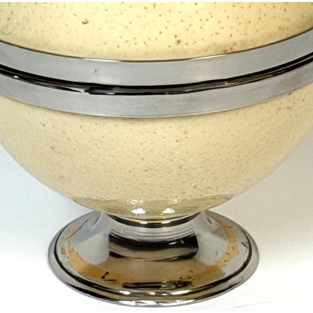 Beige Anthony Redmile London ( Attrib) Silver & Gilt Mounted Circular Egg Shell Box For Sale - Image 8 of 13