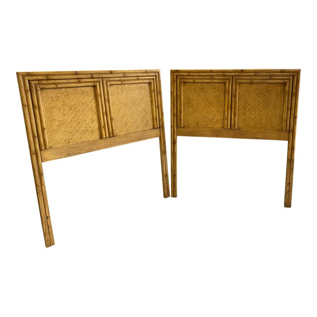 1970s Boho Chic Bamboo Twin Headboards a Pair Chairish