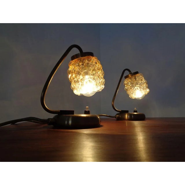 Mid-Century Modern Amber Bubble Table Lamps by Richard Essig for Saku Leuchten, 1960s, Set of 2 For Sale - Image 3 of 18