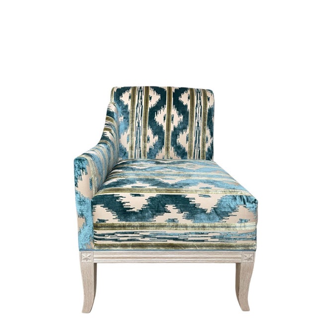 Turquoise Vintage French Symmetrical Canapés by Jean-Rémy Couradette, 1999, Set of 2 For Sale - Image 8 of 13