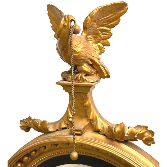 Small Antique Giltwood Convex Mirror, 1840 For Sale - Image 4 of 11