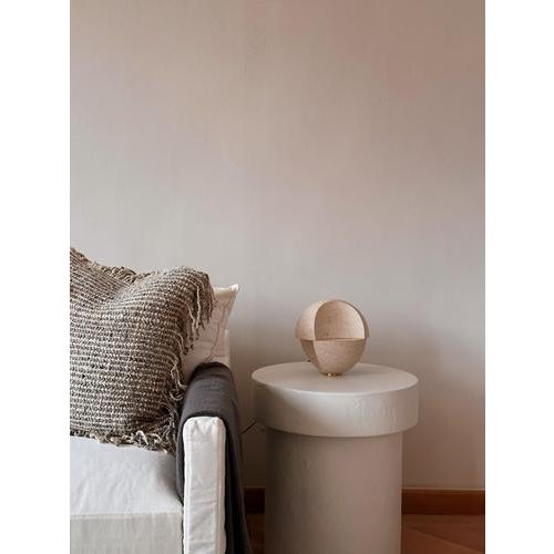 Hathor Table Lamp in Saint Rafael Stone and Brass by Farrah Sit For Sale - Image 11 of 12