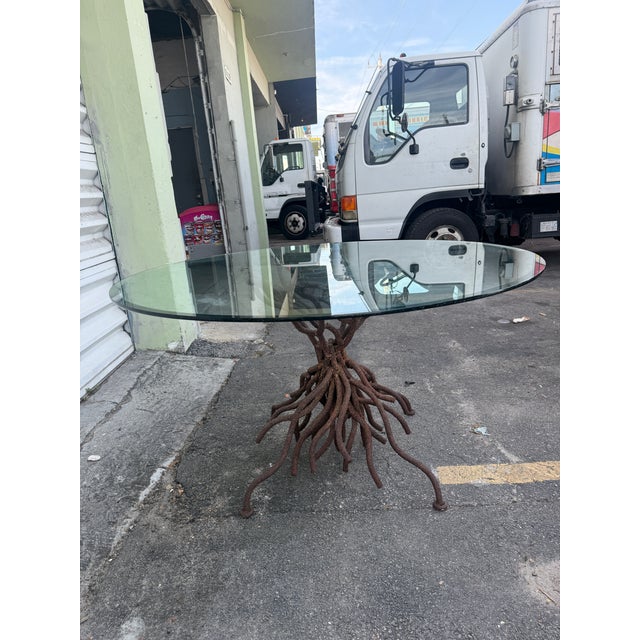 George Dell Inc Twisted Wrought Iron Tree Branch Dining Table Unsigned For Sale - Image 13 of 15