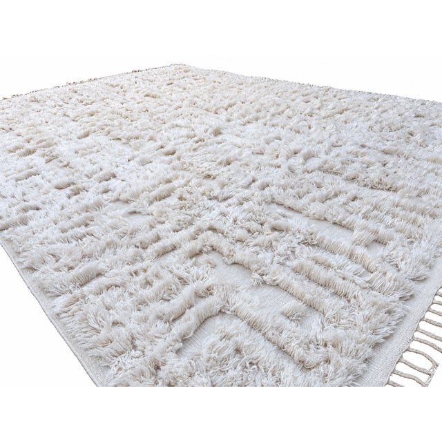 Rh Cabila Wool Rug – 9' × 12' Ivory | 87% Wool & 13% Cotton | Hand-Knotted High-Low Construction For Sale - Image 18 of 18