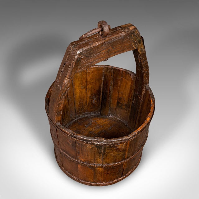 Large Antique Country Garden Well Bucket, English, Planter, Georgian, Fuel Store For Sale - Image 6 of 9