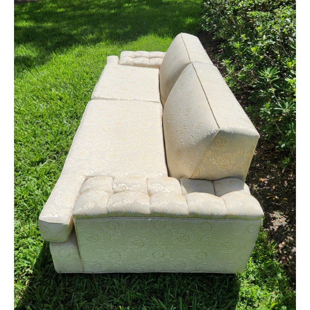 1950 Sectional Sofa Ivory Damask American All Original Custom For Sale - Image 10 of 14