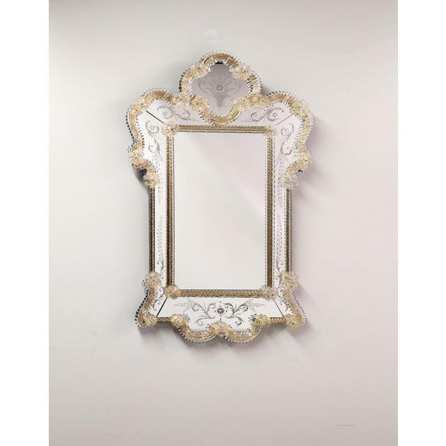 White Eolo Venetian Mirror in Murano Glass from Fratelli Tosi For Sale - Image 8 of 8