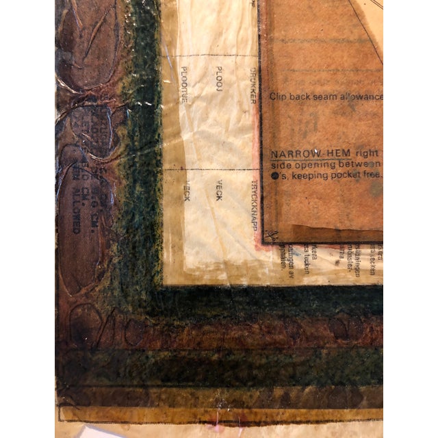 Early 20th Century Angel Wings Mixed Media Collage Painting Assemblage Piece Stitched and Sewn For Sale - Image 5 of 8