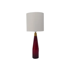 Lamp Scandinavian Red Glass Lamp from Kastrup, Denmark, 1959