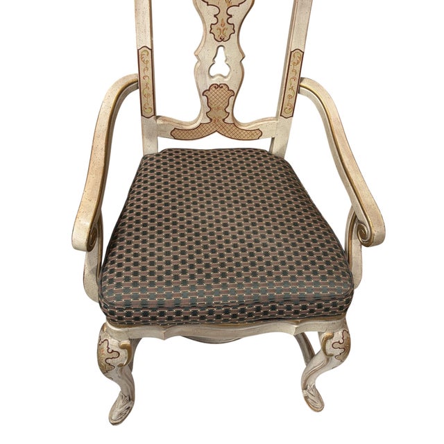 Wood Vintage Drexel Heritage Sketchbook Chinoiserie ArmChair For Sale - Image 7 of 7