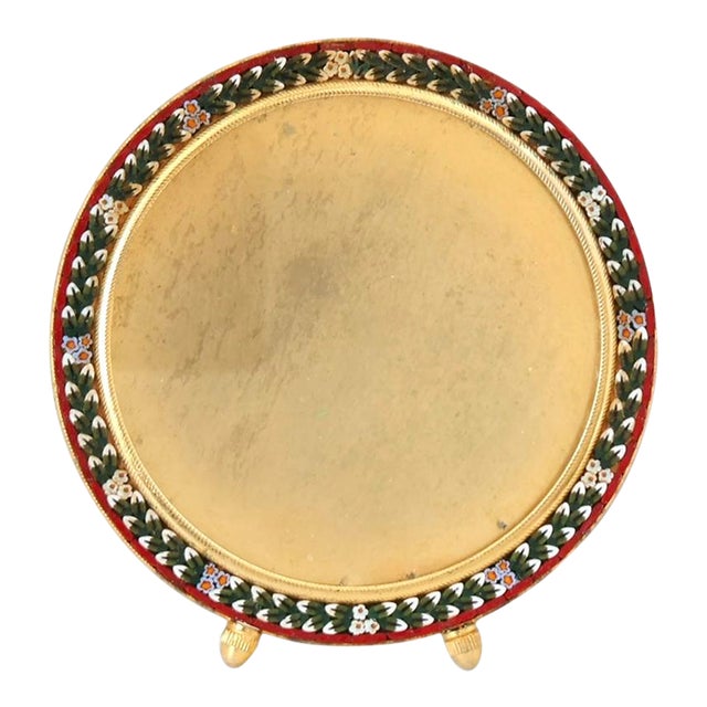 Midcentury Italian Micromosaic Round Picture Frame For Sale