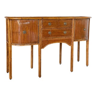 Late 20th Century Coastal Organic Modern Refinished Rattan Sideboard by E. Murio, Manila For Sale