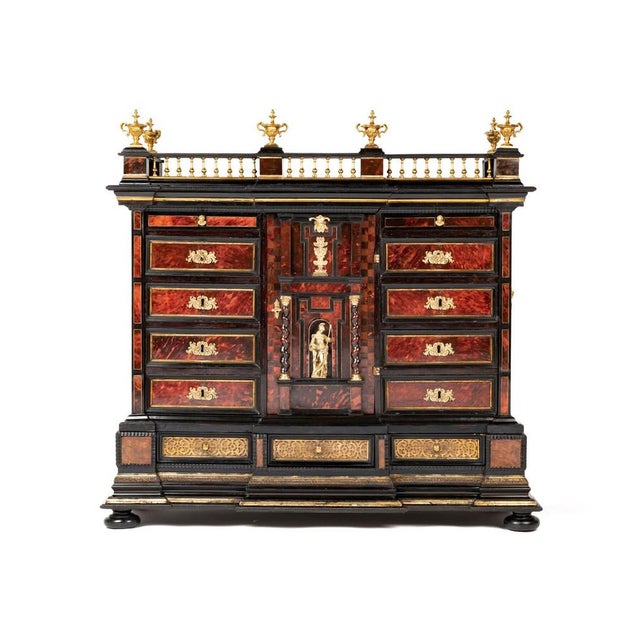 Antique Monetiere in Ebony and Tortoiseshell Finish, 1680 For Sale - Image 11 of 11