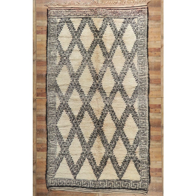 Mid 20th Century Vintage Moroccan Beni Ourain Rug - 06'05 X 11'06 For Sale - Image 11 of 13