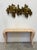 Vintage Maitland Smith Tessellated Stone Console, Cabriolet Legs Offered for sale is a tessellated stone and brass trimmed...