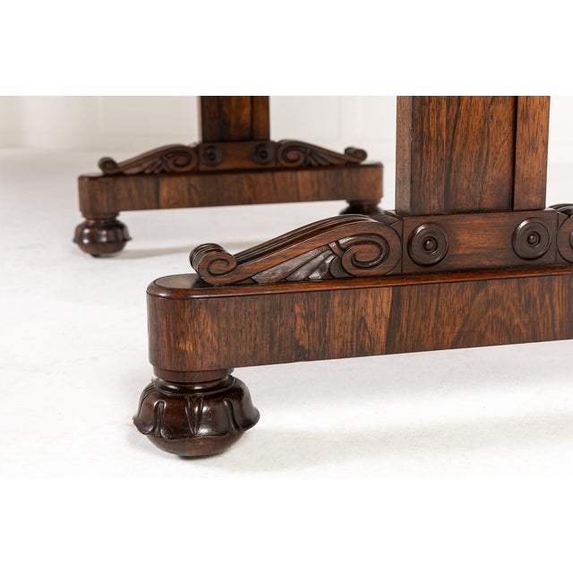 Antique English Regency Rosewood Library Table, 1800s For Sale - Image 6 of 10