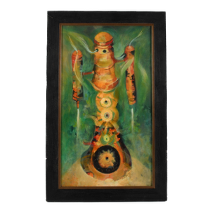 Framed Signed Ángel Acosta León (1930-1964) Oil on Board Painting