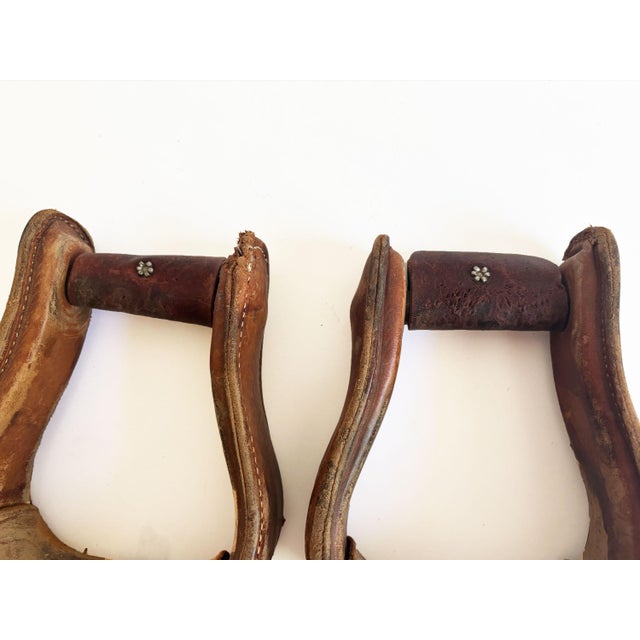 Vintage Western Horse Saddle Stirrups, a Pair For Sale - Image 9 of 9