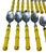 Yellow Faux Bamboo Flatware Set, 18-Piece Hampton Silversmiths Cutlery, Mid-Century Modern Dining Decor, Tiki Bar Entertaining For Sale - Image 4 of 10