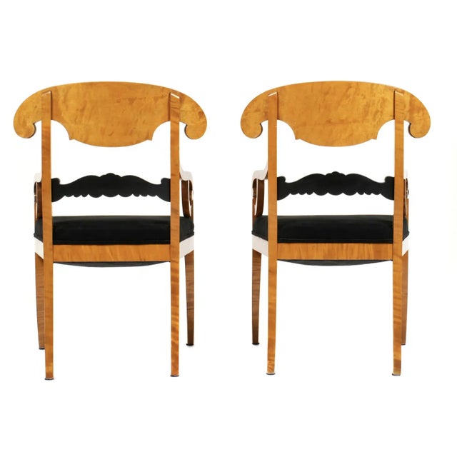 Biedermeier A Pair of Biedermeier Style Arm Chairs For Sale - Image 3 of 7