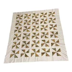 Vintage Mid 20th Century Throw Size Paisley Quilt Top