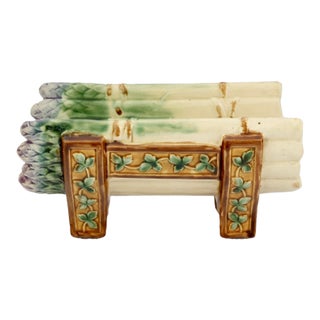 Antique French Majolica Asparagus Cradle For Sale