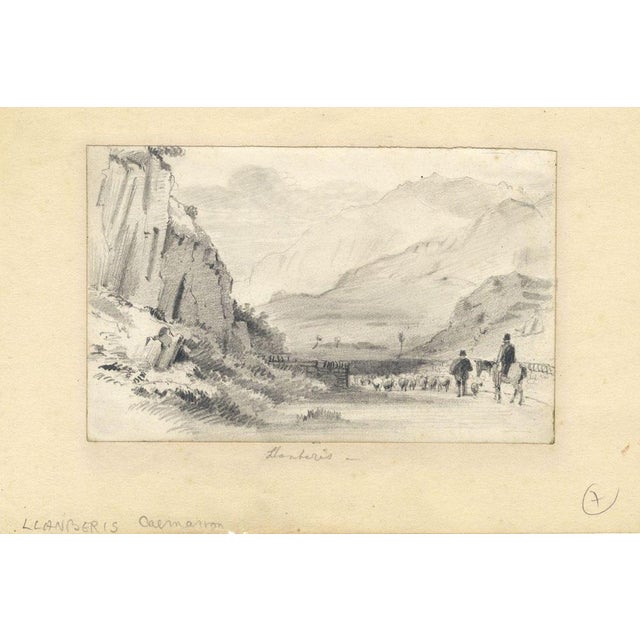 An original early 19th-century graphite drawing, Philip Vandyke Browne, Llanberis, Caernarfon.A sweet graphite sketch by...