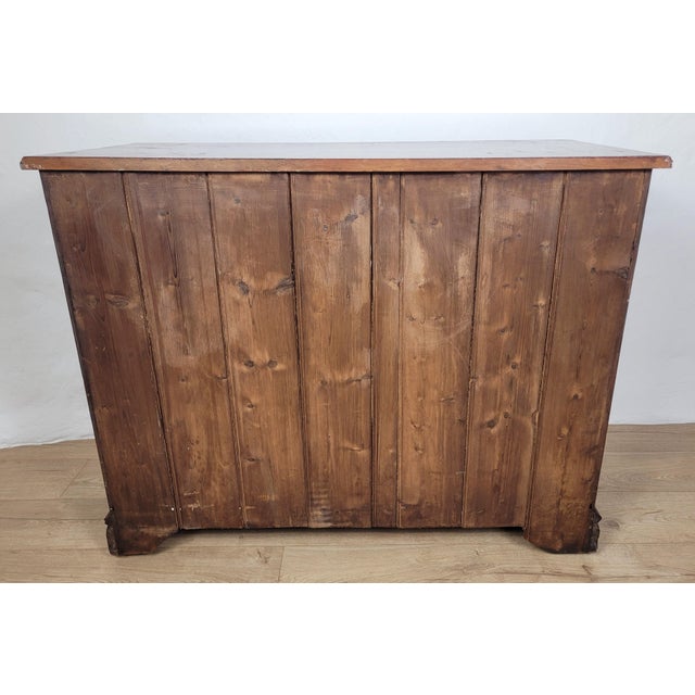 Edwardian Walnut 2 Over 3 Chest of Drawers with Drop Handles, 1910s For Sale - Image 16 of 18
