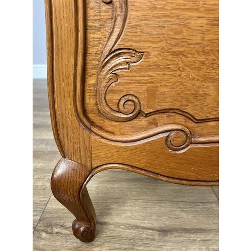 Brown Vintage French Louis XVI Double Bed Frame in Oak For Sale - Image 8 of 13