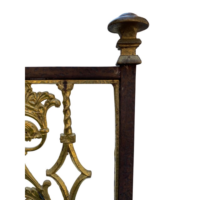 Art Deco Wrought Iron and Cast Bronze Hall Bench For Sale - Image 9 of 13
