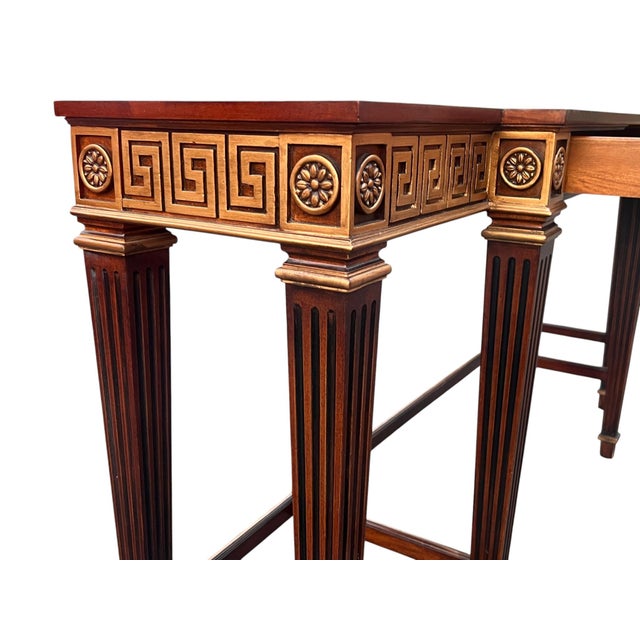 Late 20th Century Hickory White Greek Key Console For Sale - Image 10 of 18