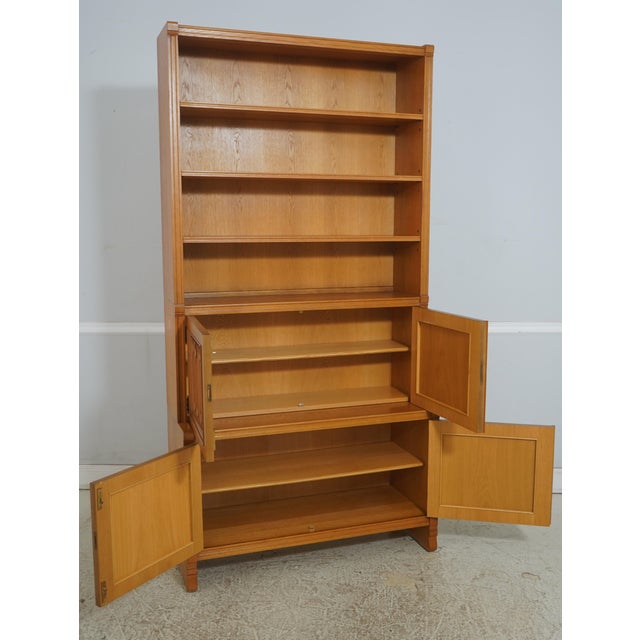 Mid-Century Modern 1950s German Mid Century Modern 3 Piece Oak Bookcase Cabinet For Sale - Image 3 of 17