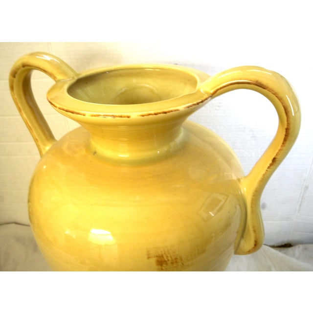 Yellow Oversize 1950s Haeger Potteries 20" Pastel Yellow Ceramic Amphora Floor Vase For Sale - Image 8 of 11