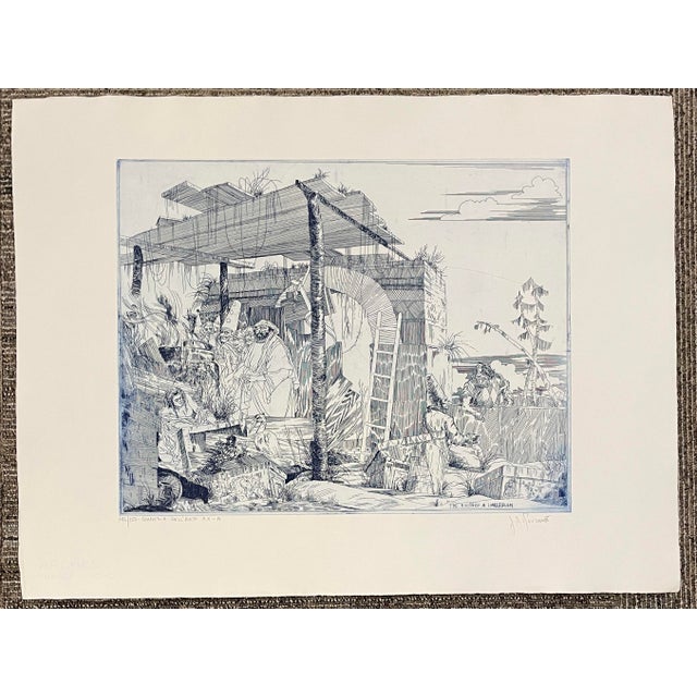 Joseph A. Pecsenke (1942 – 1989) "Commedia dell'Arte XX-A, Birth of a Harlequen" etching on paper, pencil signed and...