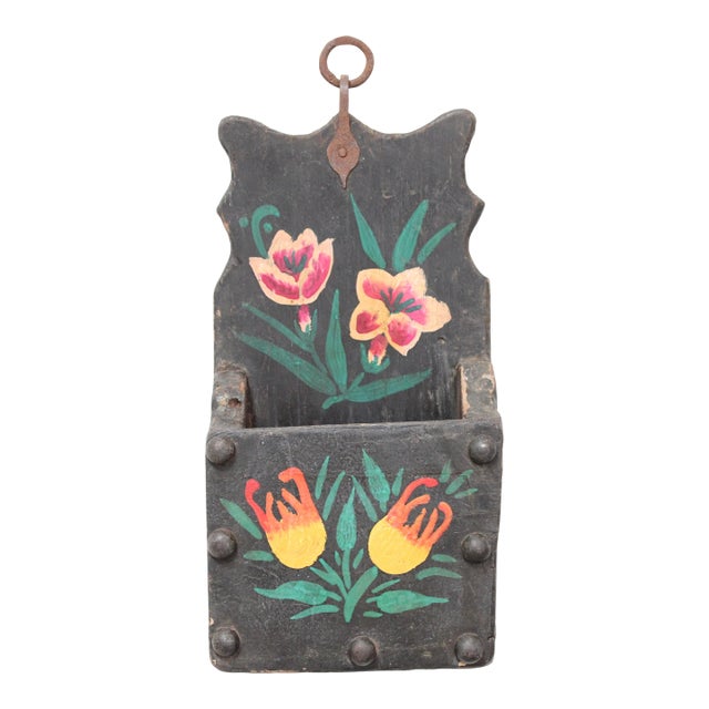 Wall Pocket Floral -Pink Lily and Orange Tulips For Sale