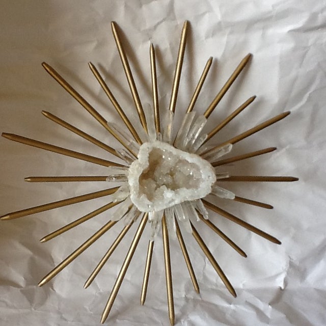 Geode Natural Crystal Metal Starburst Wall Decor Chairish