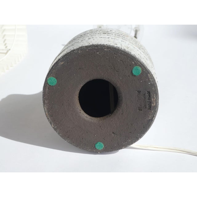 Vintage Modern Danish Ceramic Lamp with Pleaded Shade, 1960s For Sale - Image 9 of 10