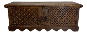 Spanish Chest in Carved Walnut, 1700s