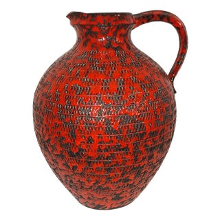 Large Vintage Fat Lava Ceramic Model Number 490-40 Handled Vase from Scheurich, 1970s For Sale