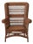 Antique Heywood Brothers Reed & Rattan High-Back Wing Chair For Sale