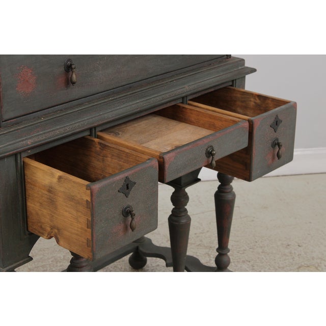 g.l. Sawyer Custom Made Crackle Paint 8 Drawer Highboy For Sale In Philadelphia - Image 6 of 14