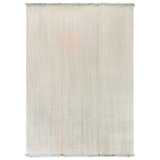 Contemporary Flatweave Stripes Light Beige Carpet "De Lys" by Doris Leslie Blau For Sale