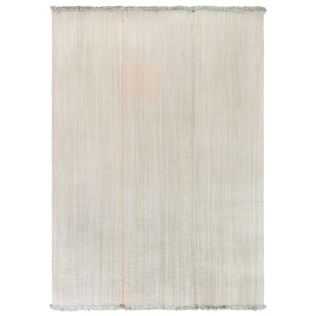 Contemporary Flatweave Stripes Light Beige Carpet "De Lys" by Doris Leslie Blau For Sale