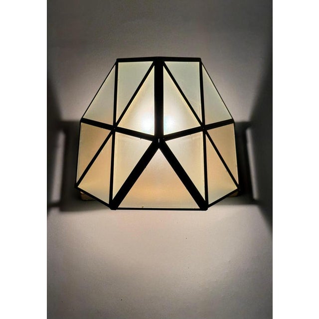 Gold and Satin Glass Geometic Wall Sconces by Wilhelm Vest Wahl, 1970s, Set of 3 For Sale - Image 14 of 16