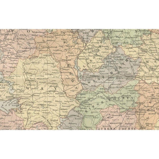 Antique Ireland Map with County Divisions, 1884 For Sale - Image 9 of 10