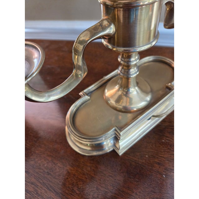 Late 20th Century Frederick Cooper Brass Bouillotte Lamp & Black Tole Shade For Sale - Image 10 of 15