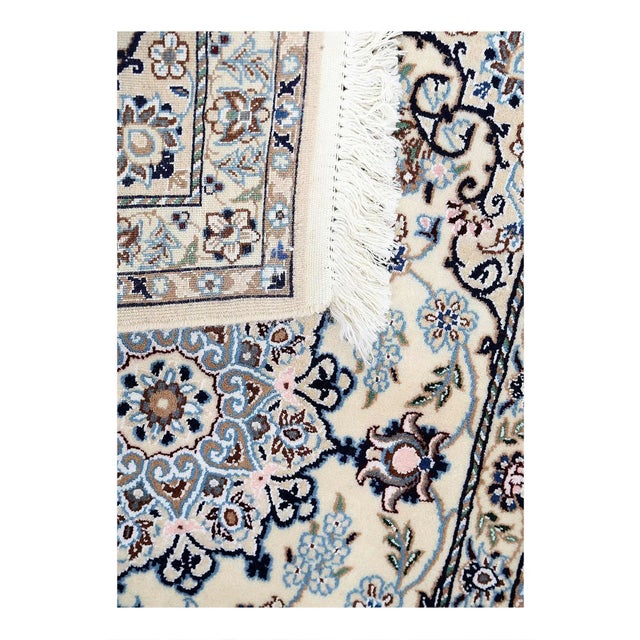 Pasargad Persian Nain Silk & Wool Rug For Sale - Image 4 of 4
