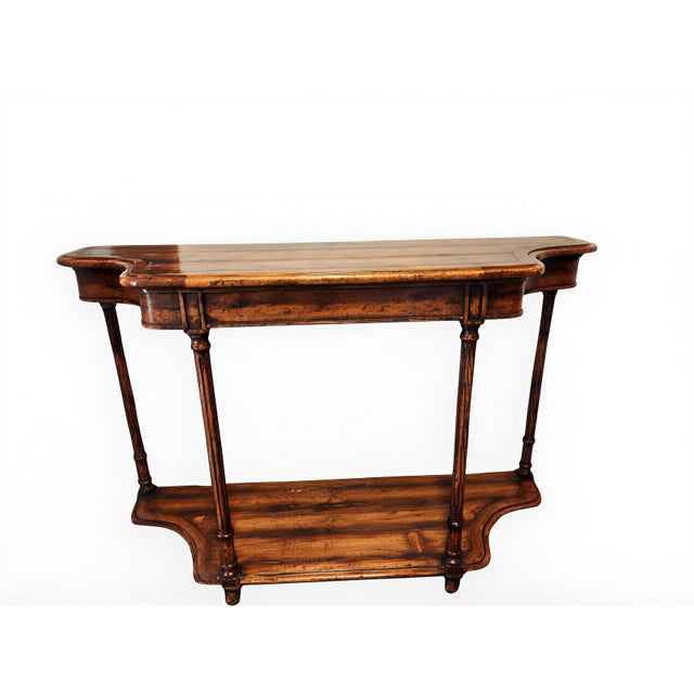 Mid 20th Century French Provincial / Country French Pecan Console Table For Sale In Houston - Image 6 of 6