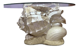 1970s Monumental Nautilus Seashell Side/Coffee Table