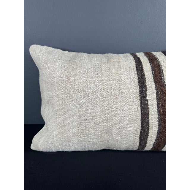 Contemporary Turkish Hemp Pillow Cushion Natural Beige Brown Pillow Cushion Cover 16" x 24" For Sale - Image 3 of 4